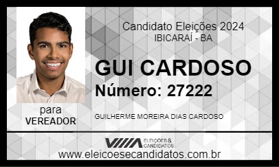 Candidato GUI CARDOSO 2024 - IBICARAÍ - Eleições