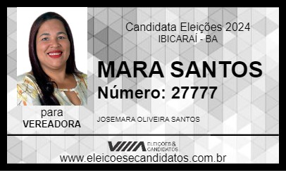 Candidato MARA SANTOS 2024 - IBICARAÍ - Eleições