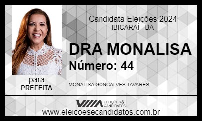 Candidato DRA MONALISA 2024 - IBICARAÍ - Eleições