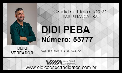 Candidato DIDI PEBA 2024 - PARIPIRANGA - Eleições