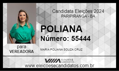 Candidato POLIANA 2024 - PARIPIRANGA - Eleições