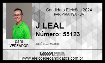 Candidato J LEAL 2024 - PARIPIRANGA - Eleições