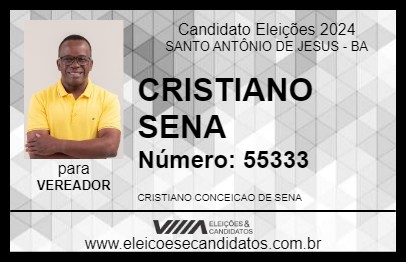 Candidato CRISTIANO SENA 2024 - SANTO ANTÔNIO DE JESUS - Eleições