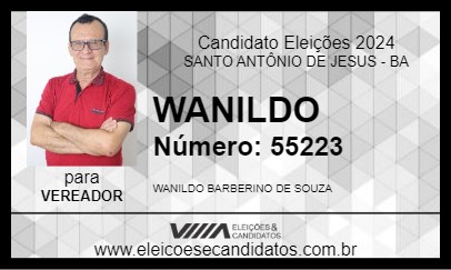 Candidato WANILDO 2024 - SANTO ANTÔNIO DE JESUS - Eleições