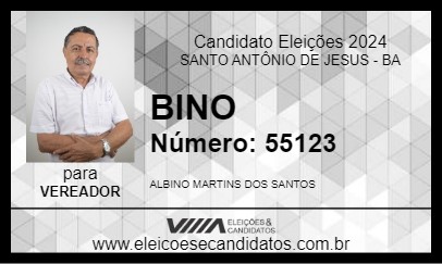 Candidato BINO 2024 - SANTO ANTÔNIO DE JESUS - Eleições