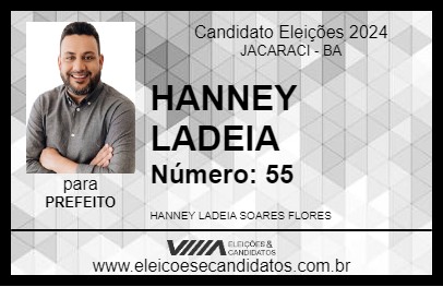 Candidato HANNEY LADEIA 2024 - JACARACI - Eleições