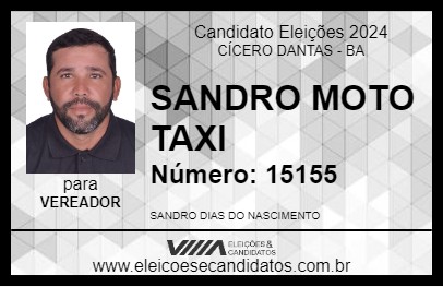 Candidato SANDRO MOTO TAXI 2024 - CÍCERO DANTAS - Eleições