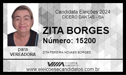 Candidato ZITA BORGES 2024 - CÍCERO DANTAS - Eleições