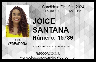 Candidato JOICE SANTANA 2024 - LAURO DE FREITAS - Eleições