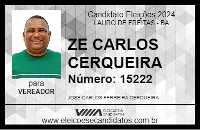 Candidato ZE CARLOS CERQUEIRA 2024 - LAURO DE FREITAS - Eleições