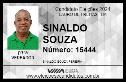 Candidato SINALDO SOUZA 2024 - LAURO DE FREITAS - Eleições