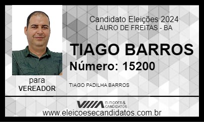 Candidato TIAGO BARROS 2024 - LAURO DE FREITAS - Eleições