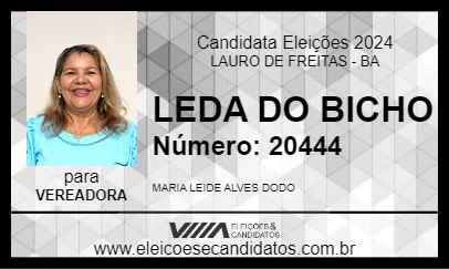 Candidato LEDA DO BICHO 2024 - LAURO DE FREITAS - Eleições