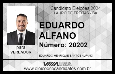 Candidato EDUARDO ALFANO 2024 - LAURO DE FREITAS - Eleições