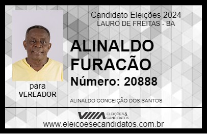 Candidato ALINALDO FURACÃO 2024 - LAURO DE FREITAS - Eleições