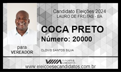 Candidato COCA PRETO 2024 - LAURO DE FREITAS - Eleições