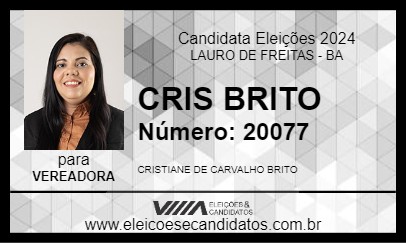 Candidato CRIS BRITO 2024 - LAURO DE FREITAS - Eleições