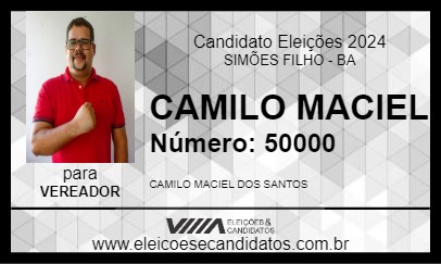 Candidato CAMILO MACIEL 2024 - SIMÕES FILHO - Eleições