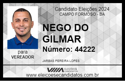 Candidato NEGO DO GILMAR 2024 - CAMPO FORMOSO - Eleições