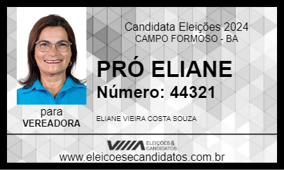 Candidato PRÓ ELIANE 2024 - CAMPO FORMOSO - Eleições