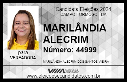 Candidato MARILÂNDIA ALECRIM 2024 - CAMPO FORMOSO - Eleições