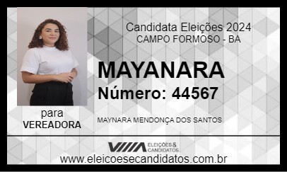 Candidato MAYNARA 2024 - CAMPO FORMOSO - Eleições