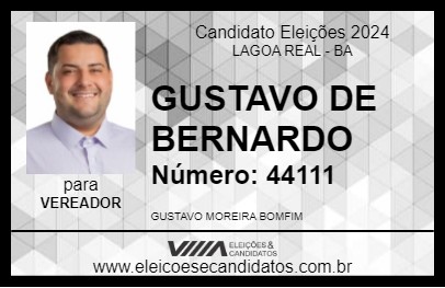 Candidato GUSTAVO DE BERNARDO 2024 - LAGOA REAL - Eleições