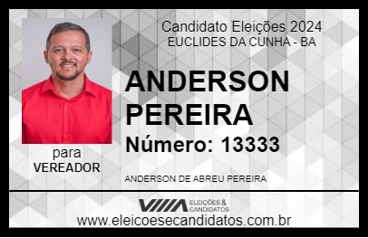 Candidato ANDERSON PEREIRA 2024 - EUCLIDES DA CUNHA - Eleições