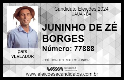 Candidato JUNINHO DE ZÉ BORGES 2024 - UAUÁ - Eleições