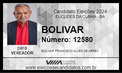 Candidato BOLIVAR 2024 - EUCLIDES DA CUNHA - Eleições