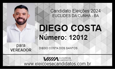 Candidato DIEGO COSTA 2024 - EUCLIDES DA CUNHA - Eleições