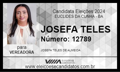 Candidato JOSEFA TELES 2024 - EUCLIDES DA CUNHA - Eleições