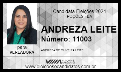 Candidato ANDREZA LEITE 2024 - POÇÕES - Eleições