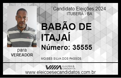 Candidato BABÃO DE ITAJAÍ 2024 - ITUBERÁ - Eleições