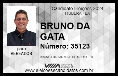 Candidato BRUNO DA GATA 2024 - ITUBERÁ - Eleições