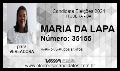 Candidato MARIA DA LAPA 2024 - ITUBERÁ - Eleições