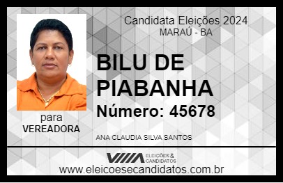 Candidato BILU DE PIABANHA 2024 - MARAÚ - Eleições