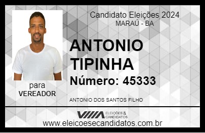 Candidato ANTONIO TIPINHA 2024 - MARAÚ - Eleições