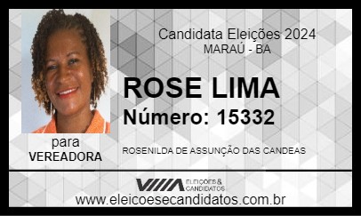 Candidato ROSE LIMA 2024 - MARAÚ - Eleições