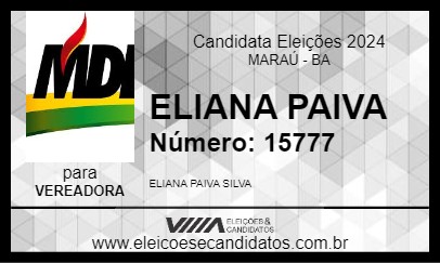 Candidato ELIANA PAIVA 2024 - MARAÚ - Eleições