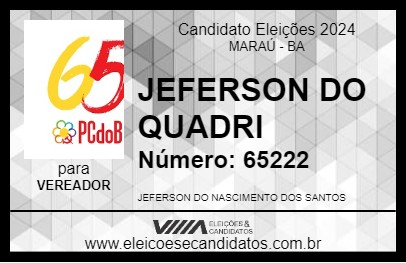 Candidato JEFERSON DO QUADRI 2024 - MARAÚ - Eleições