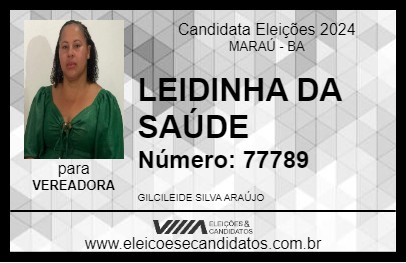 Candidato LEIDINHA DA SAÚDE 2024 - MARAÚ - Eleições