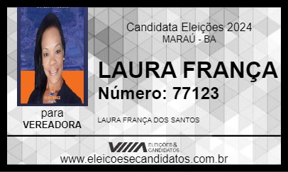 Candidato LAURA FRANÇA 2024 - MARAÚ - Eleições