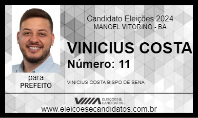 Candidato VINICIUS COSTA 2024 - MANOEL VITORINO - Eleições