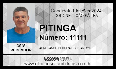 Candidato PITINGA 2024 - CORONEL JOÃO SÁ - Eleições