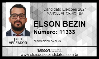 Candidato ELSON BEZIN 2024 - MANOEL VITORINO - Eleições