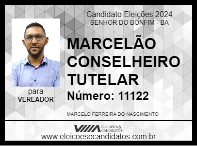 Candidato MARCELÃO CONSELHEIRO TUTELAR 2024 - SENHOR DO BONFIM - Eleições