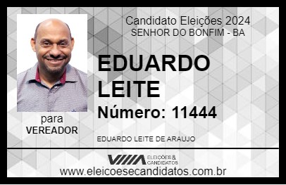 Candidato EDUARDO LEITE 2024 - SENHOR DO BONFIM - Eleições