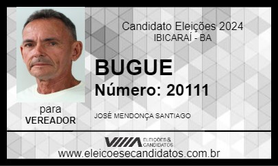 Candidato BUGUE 2024 - IBICARAÍ - Eleições