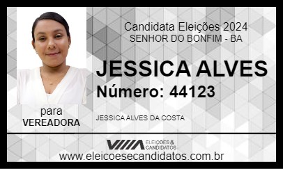 Candidato JESSICA ALVES 2024 - SENHOR DO BONFIM - Eleições